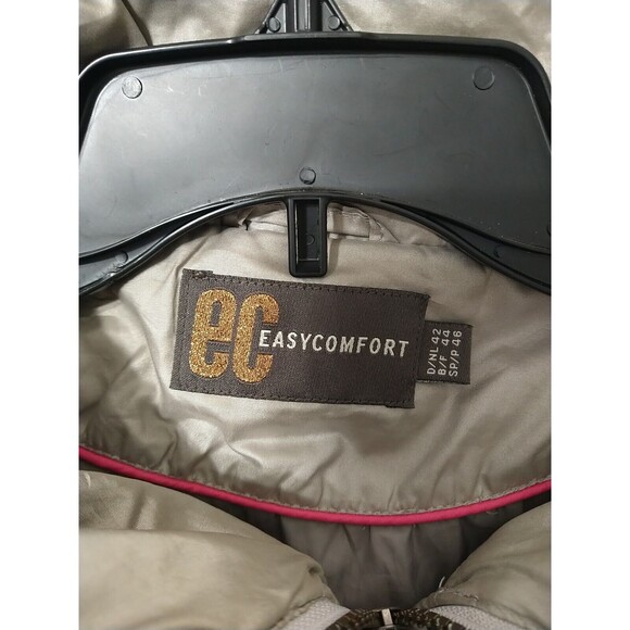 EC Easy Comfort Hooded Puffer Coat Size Small Beige/Taupe - Picture 11 of 11